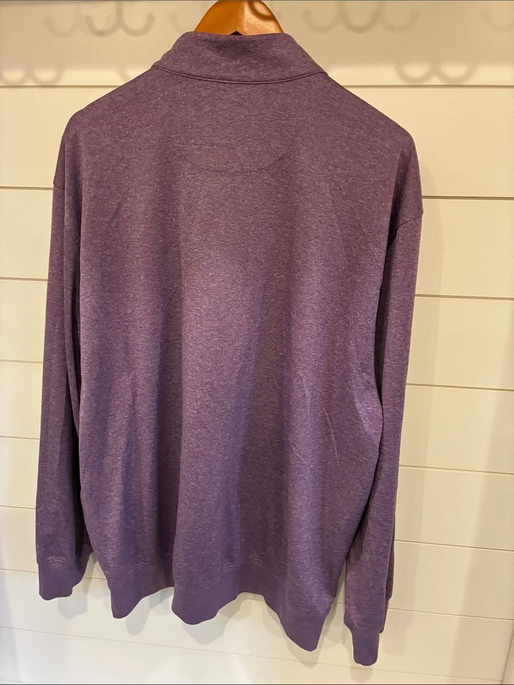 Donald Ross Purple Quarter-Zip Golf Performance Sweater